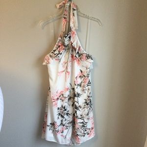 Pink Lily Boutique Size Small Floral High Neck Halter Dress. NWT